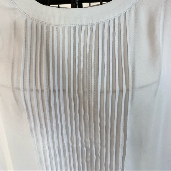 Ann Taylor Light Blue Flowy Chiffon Blouse with Pleated Front | Size XXL - Picture 3 of 8